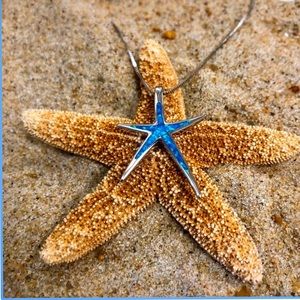 Blue Opal Starfish Necklace